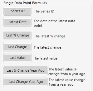 FRED single data point Excel formulas