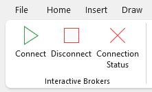 Excel Price Feed Connect/Disconnect Interactive Brokers