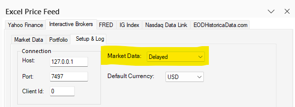Interactive Brokers Market Data Status Setting