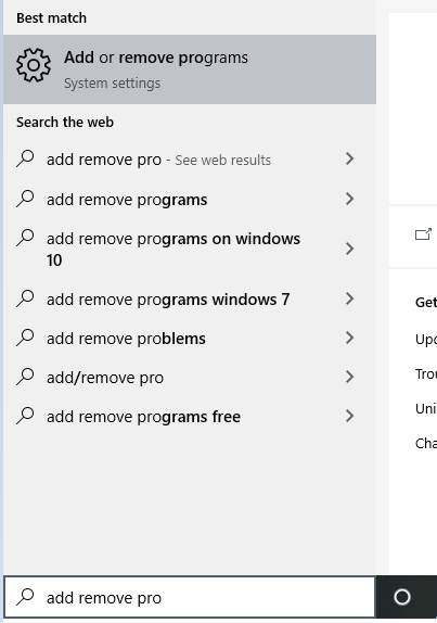 Windows Add Remove Programs Dialog